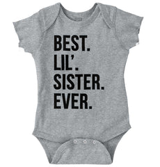 Best Lil Sister Ever Romper Bodysuit-Direct To Garment Print-Brisco Baby