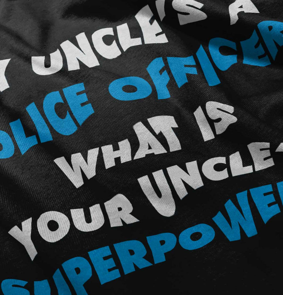 Uncle Police Officer Superpower Infant Baby Bib-Direct To Garment Print-Brisco Baby