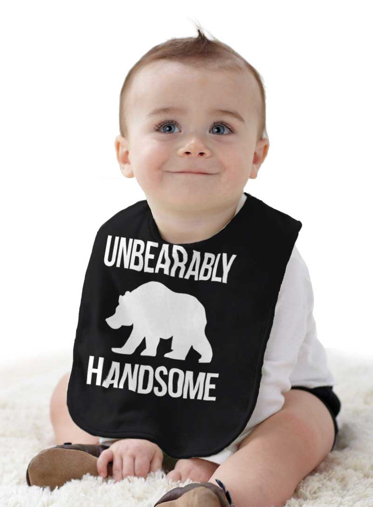 Unbearably Handsome Infant Baby Bib-Direct To Garment Print-Brisco Baby
