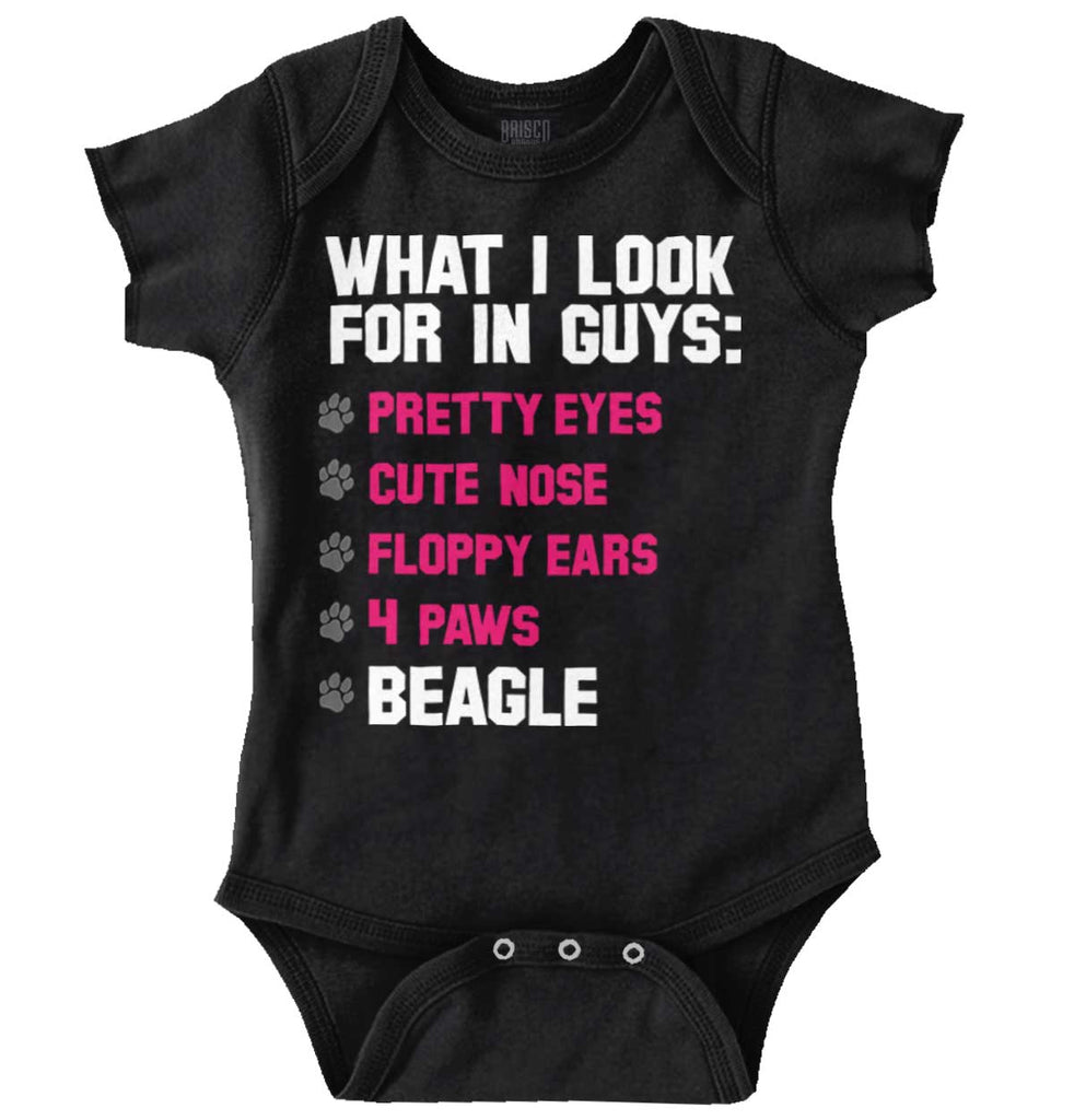 Beagle Checklist Romper Bodysuit-Direct To Garment Print-Brisco Baby