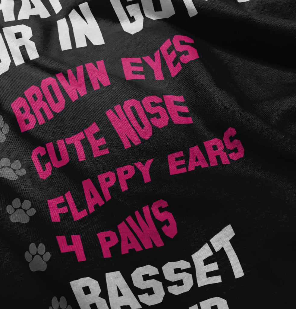 Basset Hound List Romper Bodysuit-Direct To Garment Print-Brisco Baby