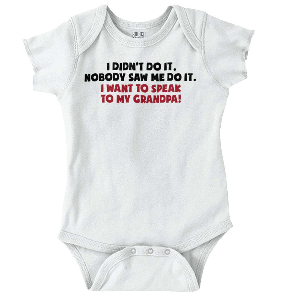 I Didn't Do It Romper Bodysuit-Direct To Garment Print-Brisco Baby