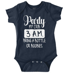 Party At My Crib Romper Bodysuit-Direct To Garment Print-Brisco Baby