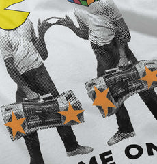 Pac-Man Rubiks Game On Toddler Ruffle Bottom Tee-Direct To Garment Print-Brisco Baby