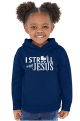 Stroll With Jesus Toddler Pullover Hoodie-Direct To Garment Print-Brisco Baby