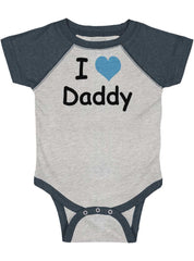 I Heart Daddy Raglan Romper Bodysuit-Direct To Garment Print-Brisco Baby