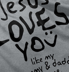 Jesus Loves You Romper Bodysuit-Direct To Garment Print-Brisco Baby