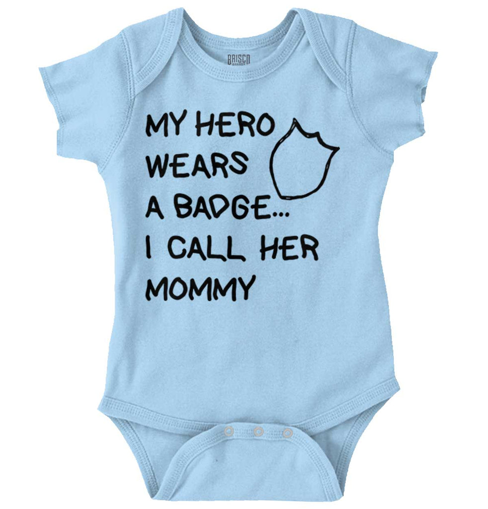 Hero Wears Badge Romper Bodysuit-Direct To Garment Print-Brisco Baby
