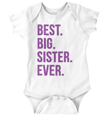 Best Big Sister Ever Romper Bodysuit-Direct To Garment Print-Brisco Baby