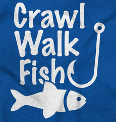 Crawl Walk Fish Solid Baby Pajama Top-Direct To Garment Print-Brisco Baby