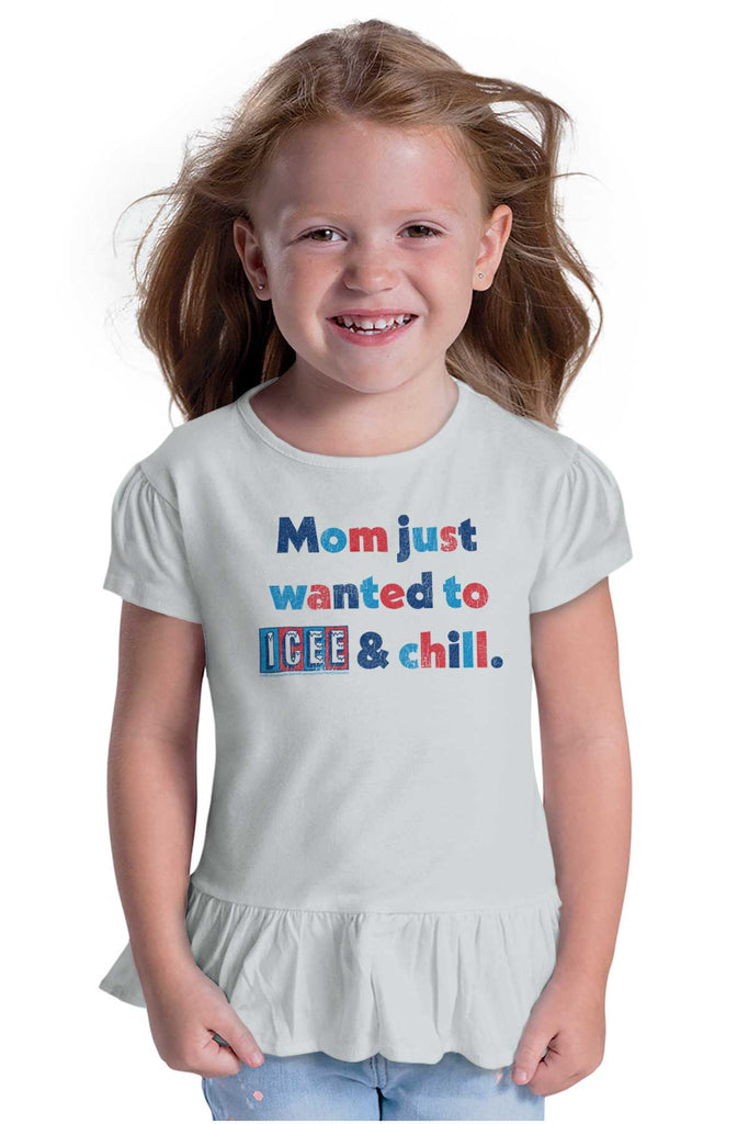 Icee & Chill Toddler Ruffle Bottom Tee-Direct To Garment Print-Brisco Baby