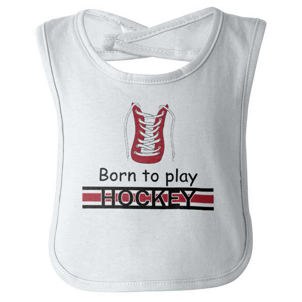 Play Hockey Infant Baby Bib-Direct To Garment Print-Brisco Baby