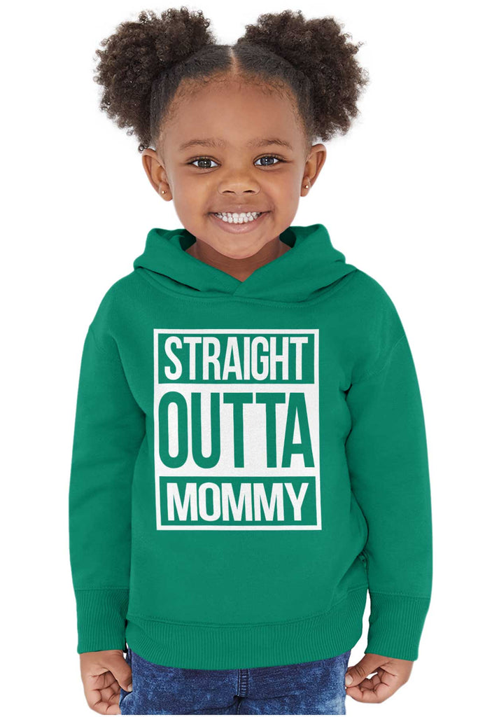 Straight Outta Mommy Toddler Pullover Hoodie-Direct To Garment Print-Brisco Baby