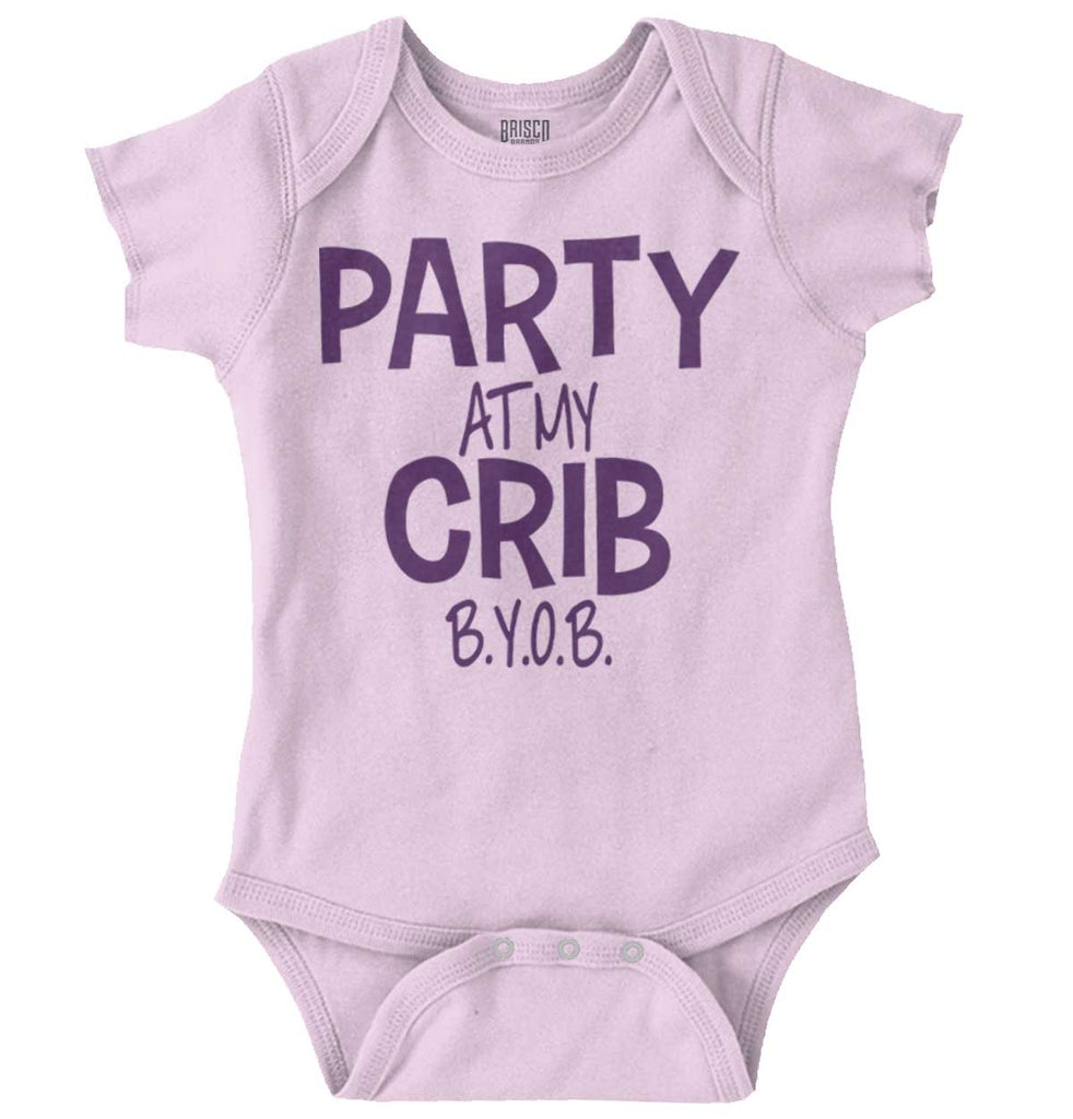 Party At My Crib Romper Bodysuit-Direct To Garment Print-Brisco Baby