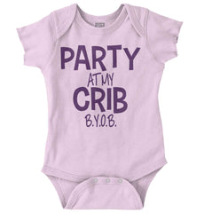 Party At My Crib Romper Bodysuit-Direct To Garment Print-Brisco Baby