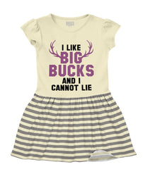 I Like Big Bucks Baby Striped Skirt Dress-Direct To Garment Print-Brisco Baby