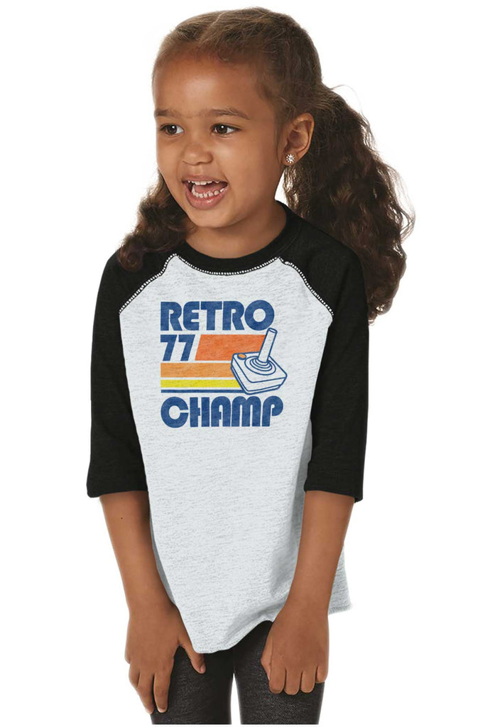 Retro 77 Champ Gamer Dragons Toddler Baseball-Direct To Garment Print-Brisco Baby