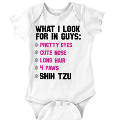 Shih Tzu Checklist Romper Bodysuit-Direct To Garment Print-Brisco Baby