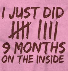 9 Months Inside Romper Bodysuit-Direct To Garment Print-Brisco Baby