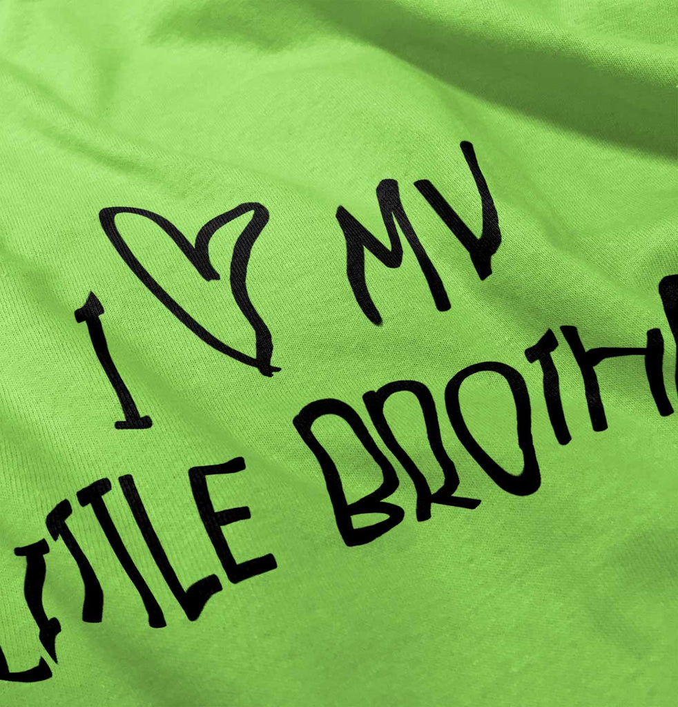 I Love My Little Brother Romper Bodysuit-Direct To Garment Print-Brisco Baby