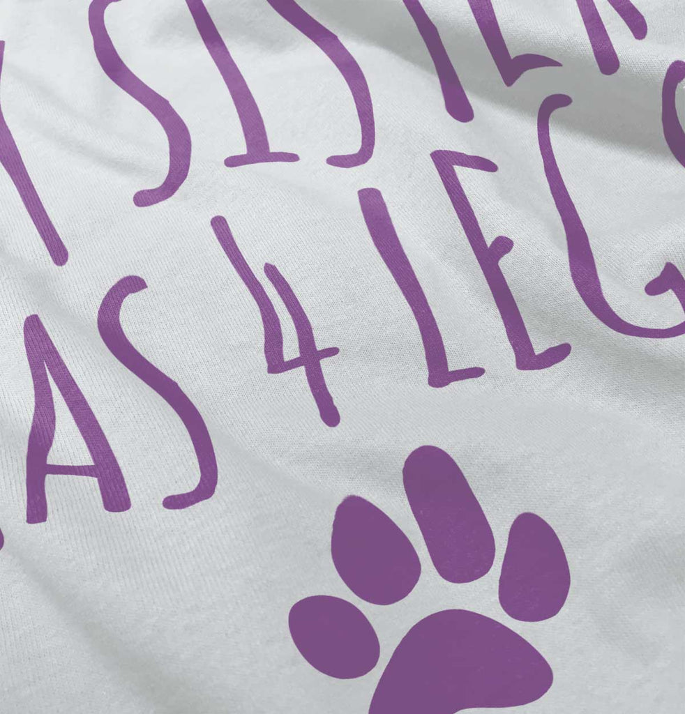 Sister has 4 legs Toddler Ruffled Trim T-Shirt-Direct To Garment Print-Brisco Baby