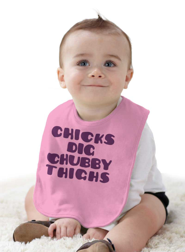Chubby Thighs Infant Baby Bib-Direct To Garment Print-Brisco Baby