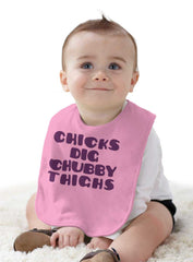 Chubby Thighs Infant Baby Bib-Direct To Garment Print-Brisco Baby