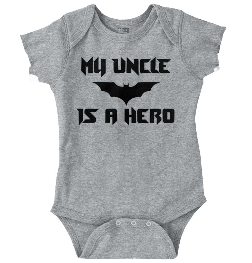 Uncle Is Bat Hero Romper Bodysuit-Direct To Garment Print-Brisco Baby