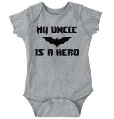 Uncle Is Bat Hero Romper Bodysuit-Direct To Garment Print-Brisco Baby