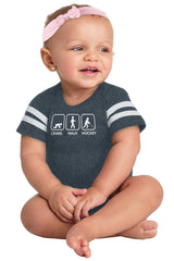 Crawl Walk Hockey Football Romper Bodysuit-Direct To Garment Print-Brisco Baby