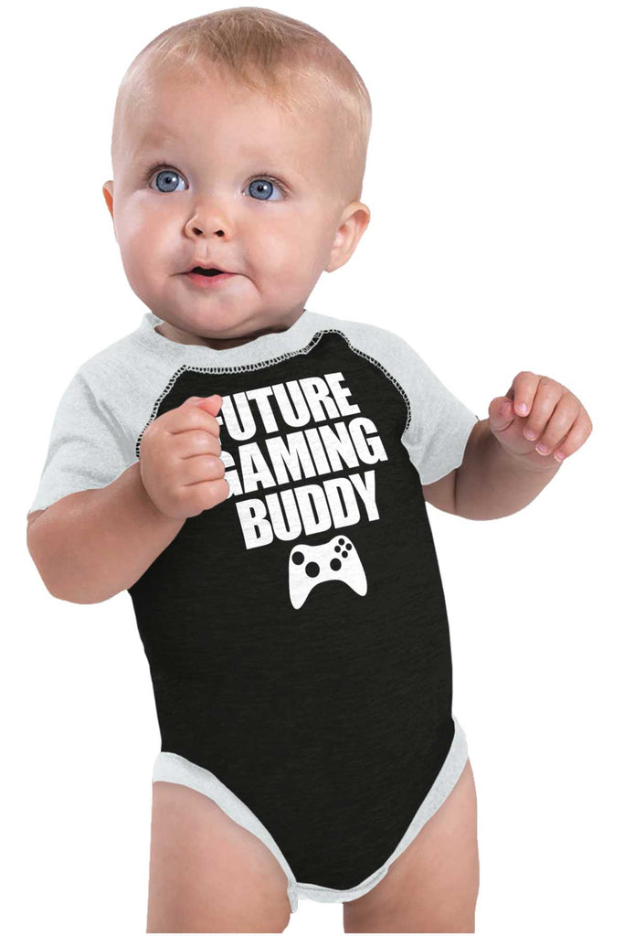Future Gaming Buddy Raglan Romper Bodysuit-Direct To Garment Print-Brisco Baby