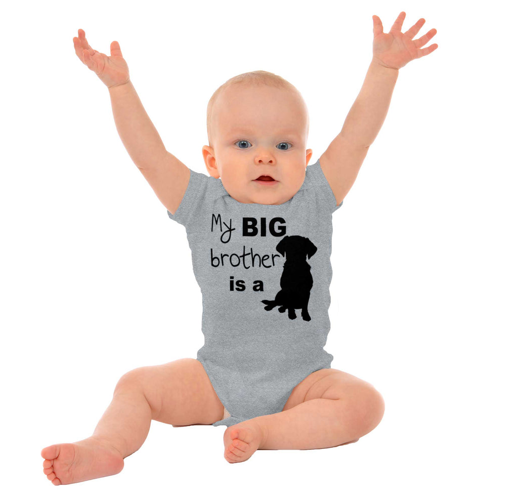 Brother is a Dog Romper Bodysuit-Direct To Garment Print-Brisco Baby