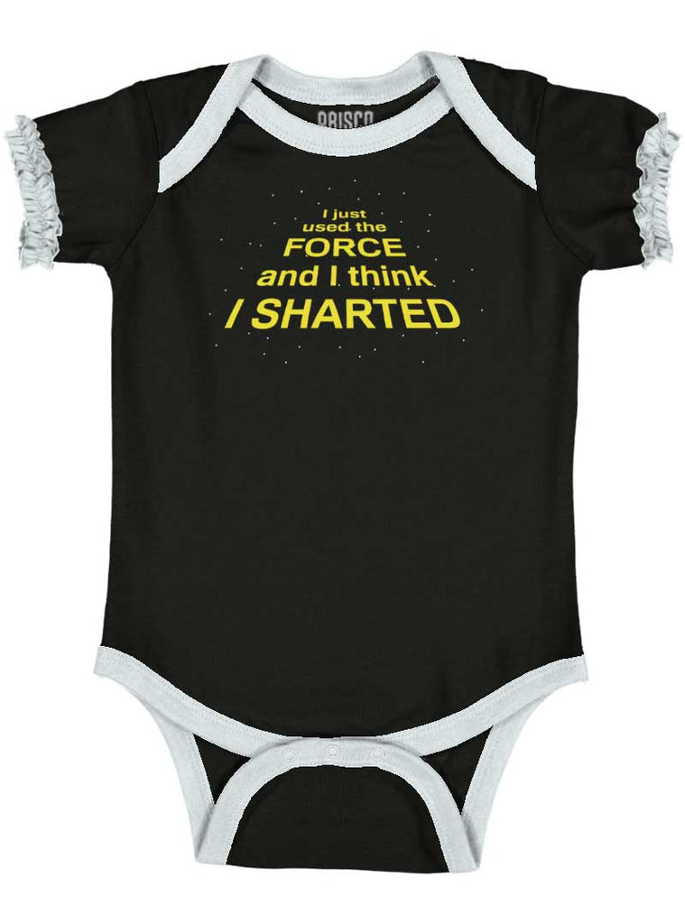 Used The Force Baby Ruffled Trim Romper-Direct To Garment Print-Brisco Baby