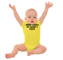 Daddy's Taken Romper Bodysuit-Direct To Garment Print-Brisco Baby