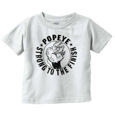 Popeye To The Finish Infant Toddler T Shirt-Direct To Garment Print-Brisco Baby