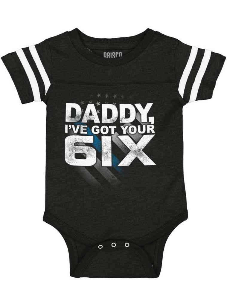 Got Your Six Football Romper Bodysuit-Direct To Garment Print-Brisco Baby