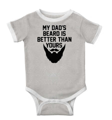 Dad's Beard Ringer Romper Bodysuit-Direct To Garment Print-Brisco Baby