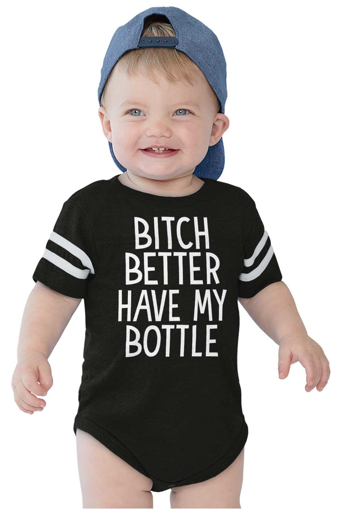 My Bottle Football Romper Bodysuit-Direct To Garment Print-Brisco Baby