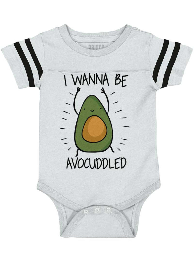 Avocuddled Football Romper Bodysuit-Direct To Garment Print-Brisco Baby