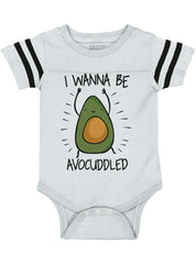 Avocuddled Football Romper Bodysuit-Direct To Garment Print-Brisco Baby