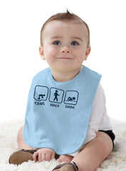 Crawl Walk Swim Infant Baby Bib-Direct To Garment Print-Brisco Baby