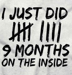 9 Months Inside Romper Bodysuit-Direct To Garment Print-Brisco Baby