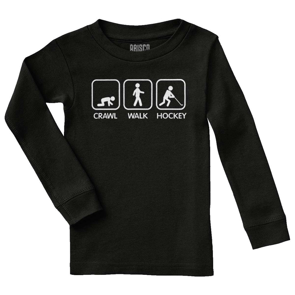 Crawl Walk Hockey Solid Baby Pajama Top-Direct To Garment Print-Brisco Baby