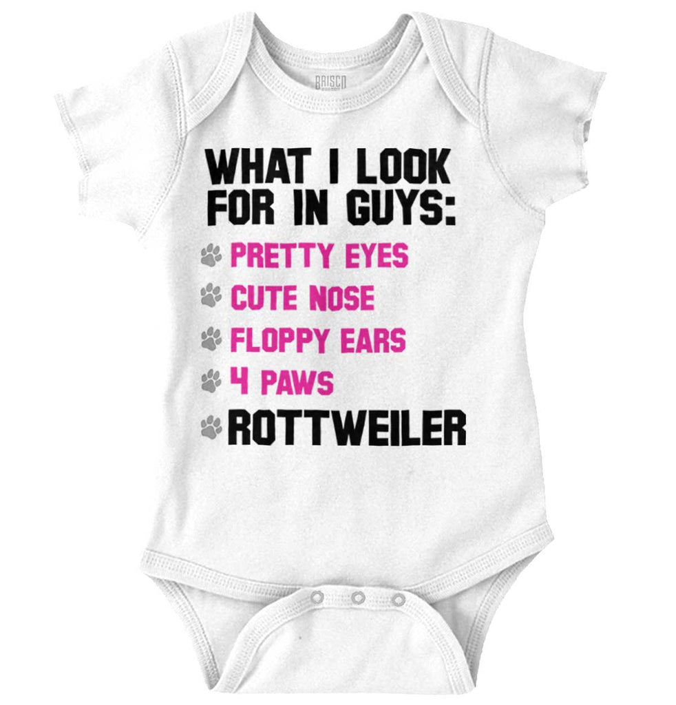Rottweiler Checklist Romper Bodysuit-Direct To Garment Print-Brisco Baby