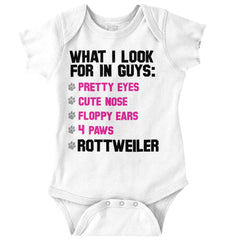 Rottweiler Checklist Romper Bodysuit-Direct To Garment Print-Brisco Baby