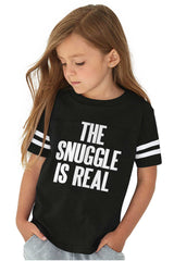 Snuggle Is Real Toddler Football Jersey Tee-Direct To Garment Print-Brisco Baby
