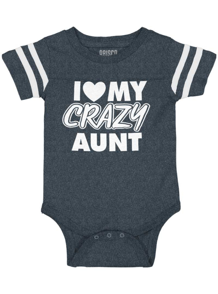 Crazy Aunt Football Romper Bodysuit-Direct To Garment Print-Brisco Baby