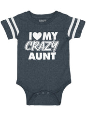 Crazy Aunt Football Romper Bodysuit-Direct To Garment Print-Brisco Baby