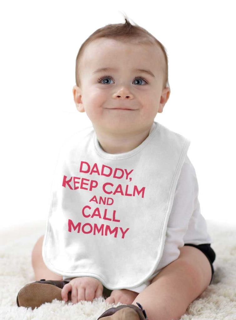 Call Mommy Infant Baby Bib-Direct To Garment Print-Brisco Baby