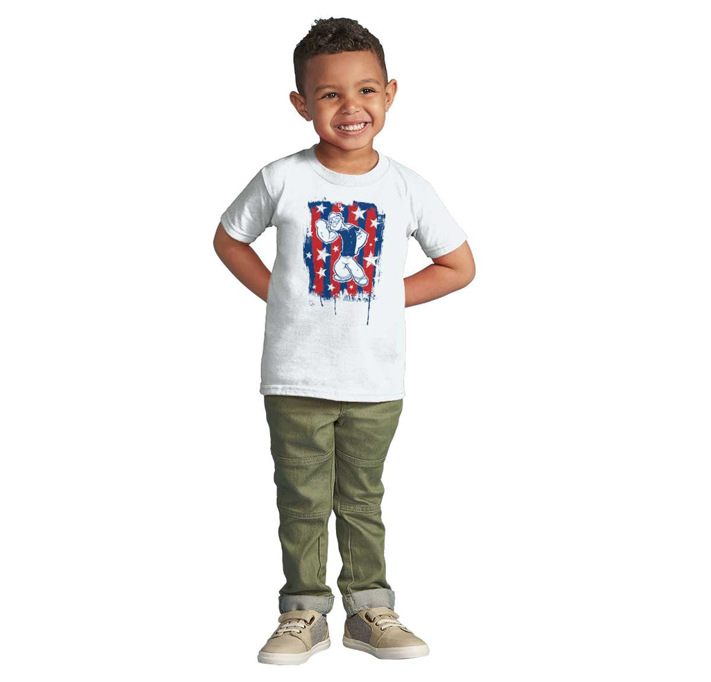 Stars Stripes Popeye Infant Toddler T Shirt-Direct To Garment Print-Brisco Baby
